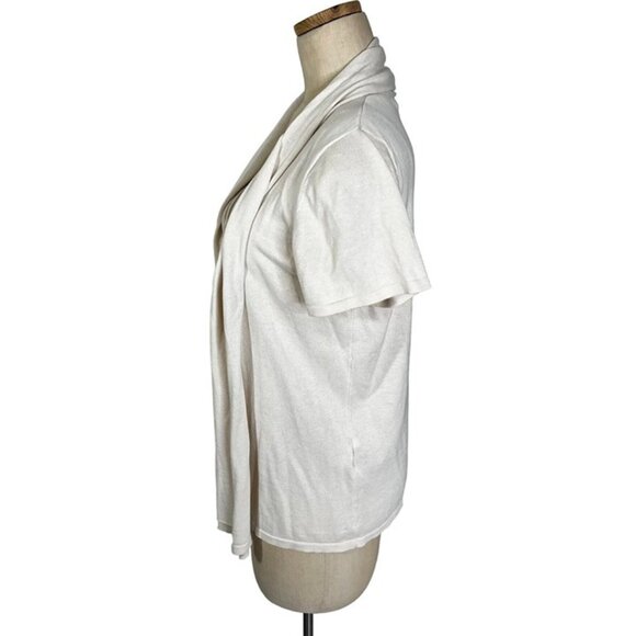August Silk women's cardigan S cream off white open front silk blend - Picture 2 of 6